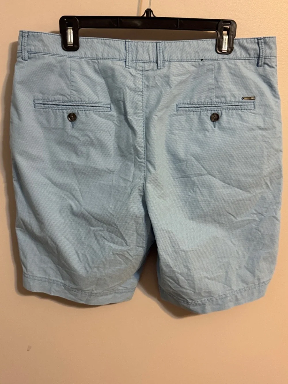 Hugo BOSS Light Blue Flat-Front Men's Shorts 36 R - Picture 3 of 6